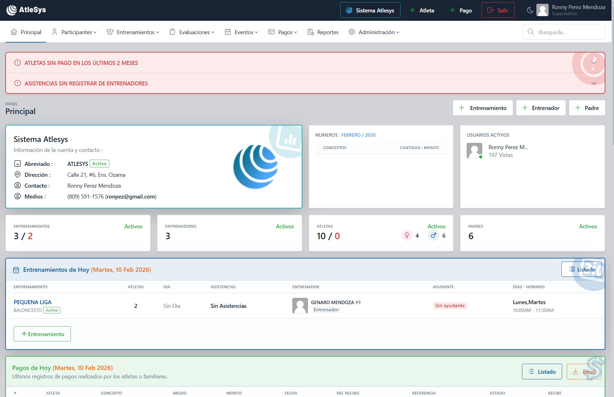 Dashboard Principal Atlesys